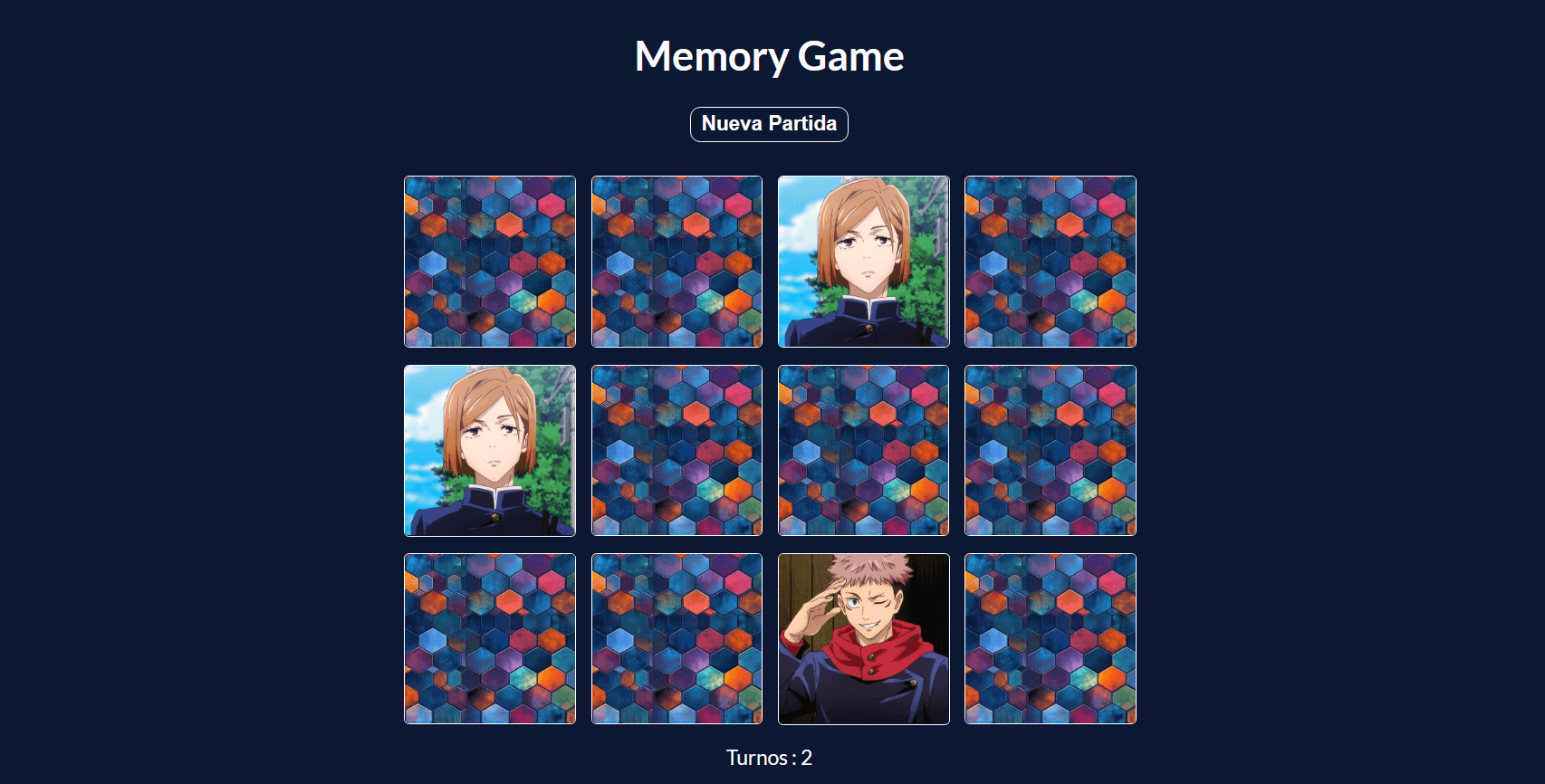 Memory Game screenshot